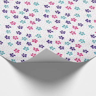 Papel De Regalo Patrón floral de flores y puntos