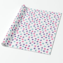 Papel De Regalo Patrón floral de flores y puntos