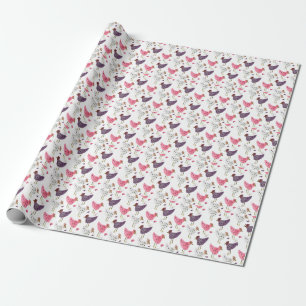 Papel De Regalo Patrón floral de gallo de agua