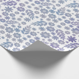 Papel De Regalo Patrón floral de gris y lavanda
