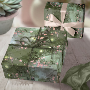 Papel De Regalo Patrón floral de jardín encantado ID1163 rosa