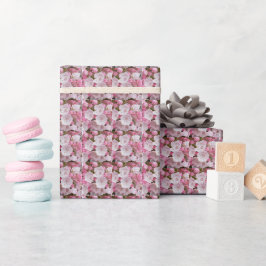 Papel De Regalo Patrón floral de Laurel de Montaña Rosa