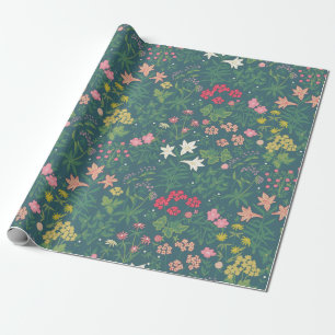Papel De Regalo Patrón floral de los jardines de primavera estilo 