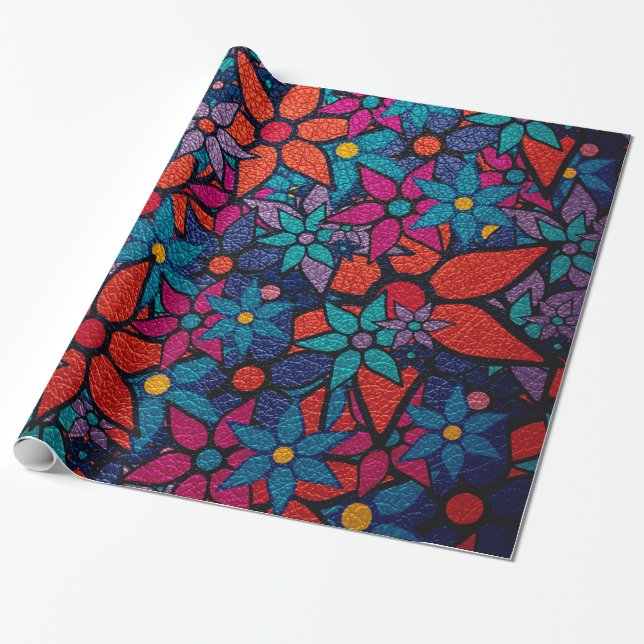 Papel De Regalo Patrón floral de moda #2 (Desenrollado)