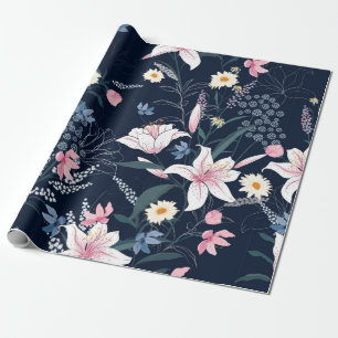 Papel De Regalo Patrón floral de moda en los muchos tipos de flore