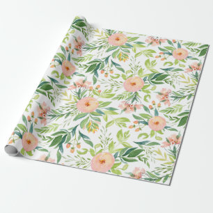 Papel De Regalo Patrón floral de primavera