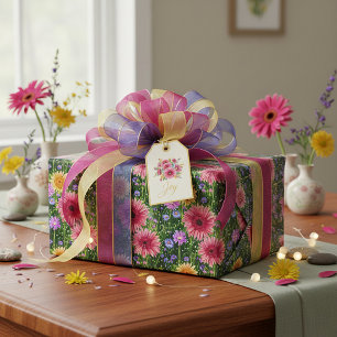 Papel De Regalo Patrón floral de primavera brillante