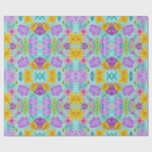 Papel De Regalo Patrón Floral de Verano Tropical - Hibisco Brillan