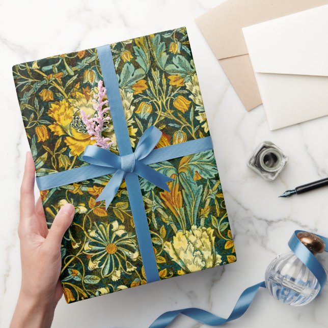 Papel De Regalo Patrón floral de William Morris Antique Honeysuckl (Regalar)