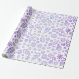 Papel De Regalo Patrón floral dibujado a mano de lavanda