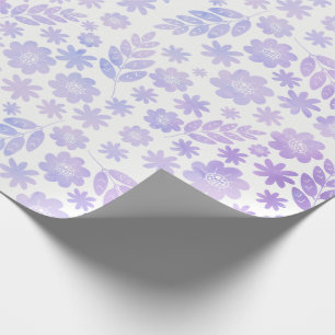 Papel De Regalo Patrón floral dibujado a mano de lavanda