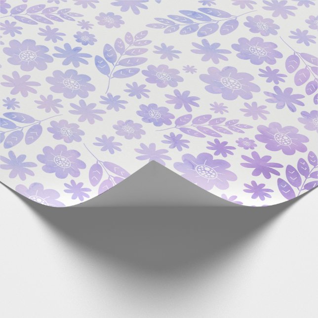 Papel De Regalo Patrón floral dibujado a mano de lavanda (Esquina)