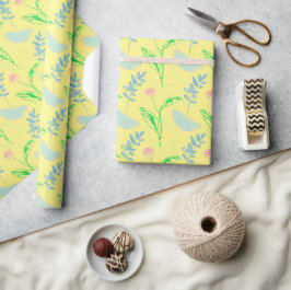 Papel De Regalo Patrón floral dibujado a mano por Pastel
