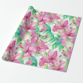 Papel De Regalo Patrón floral Flores de Puakenikeni