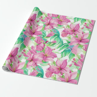 Papel De Regalo Patrón floral Flores de Puakenikeni