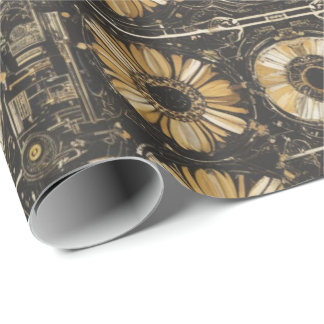 Papel De Regalo Patrón floral futurista sin costuras