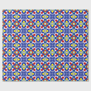 Papel De Regalo Patrón floral geométrico inspirado en colores