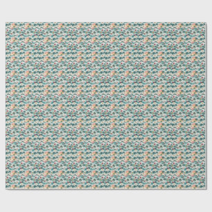 Papel De Regalo Patrón floral hawaiano de olas del océano de playa