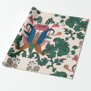 Papel De Regalo Patrón floral inmaculado. Flora Art Nouveau