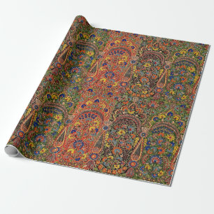 Papel De Regalo Patrón floral multicolor vintage