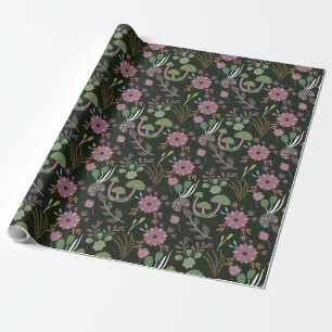 Papel De Regalo Patrón floral oscuro