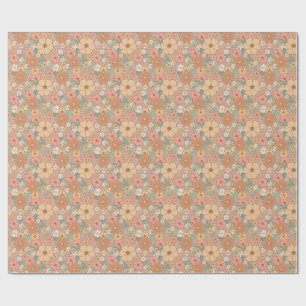 Papel De Regalo Patrón Floral Pastel Cálido con Encanto Vintage