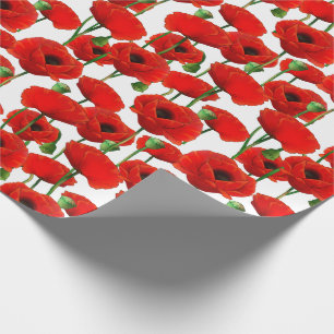 Papel De Regalo Patrón floral Red Poppies