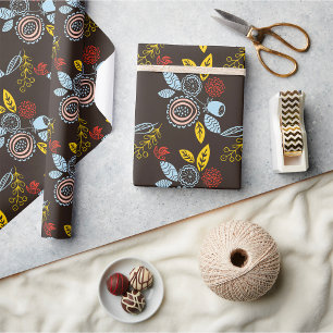 Papel De Regalo Patrón floral retro