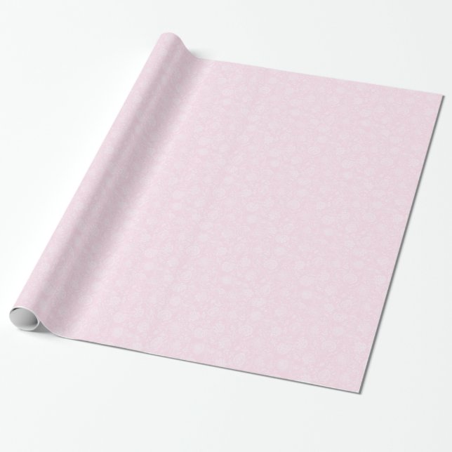 Papel De Regalo Patrón floral rosa y blanco (Desenrollado)