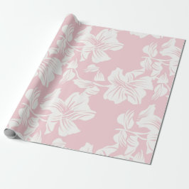 Papel De Regalo Patrón Floral Rosa y Blanco