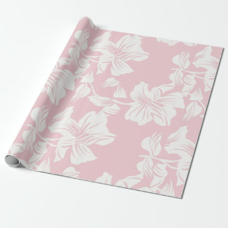 Papel De Regalo Patrón Floral Rosa y Blanco