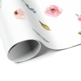 Papel De Regalo Patrón floral Rosas peones flores dulce pasto
