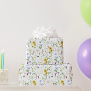 Papel De Regalo Patrón floral silvestre de color de agua