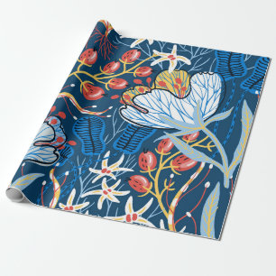 Papel De Regalo  patrón floral sin costuras con flores exóticas y 