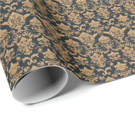 Papel De Regalo Patrón floral sin fisuras de damasco dorado vintag