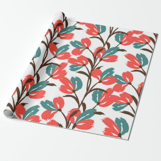 Papel De Regalo Patrón floral sin fisuras. Fondo florido y cuidado