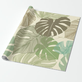 Papel De Regalo Patrón floral sin foco de la Monstera Tropical del