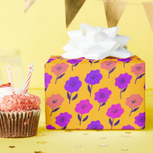 Papel De Regalo Patrón floral vibrante