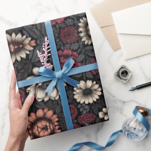 Papel De Regalo Patrón floral vibrante con colores mixtos