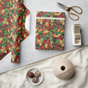 Papel De Regalo Patrón floral vibrante de vidrio manchado - rojo n