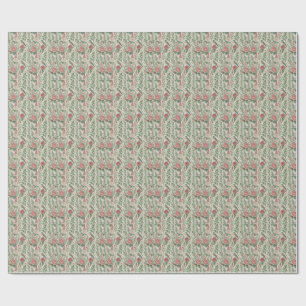 Papel De Regalo Patrón floral vintage de jardín inglés con pájaros