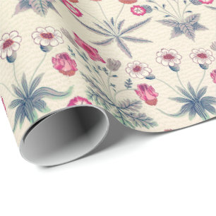 Papel De Regalo Patrón floral William Morris Daisy Naranja rojo