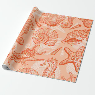 Papel De Regalo Patrón fluido de los animales marinos