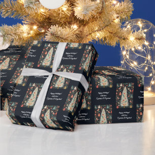 Papel De Regalo Patrón folclórico Árbol de navidad nombre Florenci