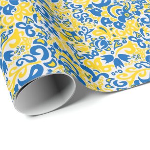 Papel De Regalo Patrón folclórico con los colores de la bandera uc