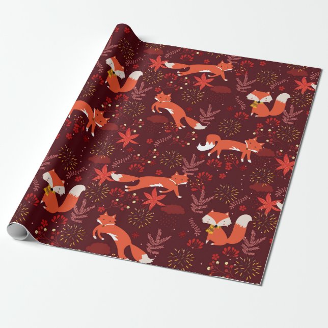 Papel De Regalo Patrón Fox (Desenrollado)