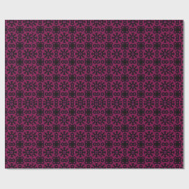 Papel De Regalo Patrón fractal caleidoscópico rosa y negro para en