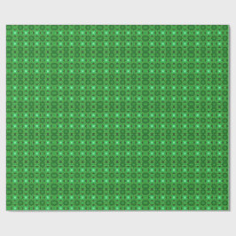 Papel De Regalo Patrón fractal caleidoscópico verde y negro