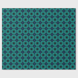 Papel De Regalo Patrón Fractal de Caleidoscopio Azul