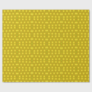 Papel De Regalo Patrón Fractal de Caleidoscopio Dorado